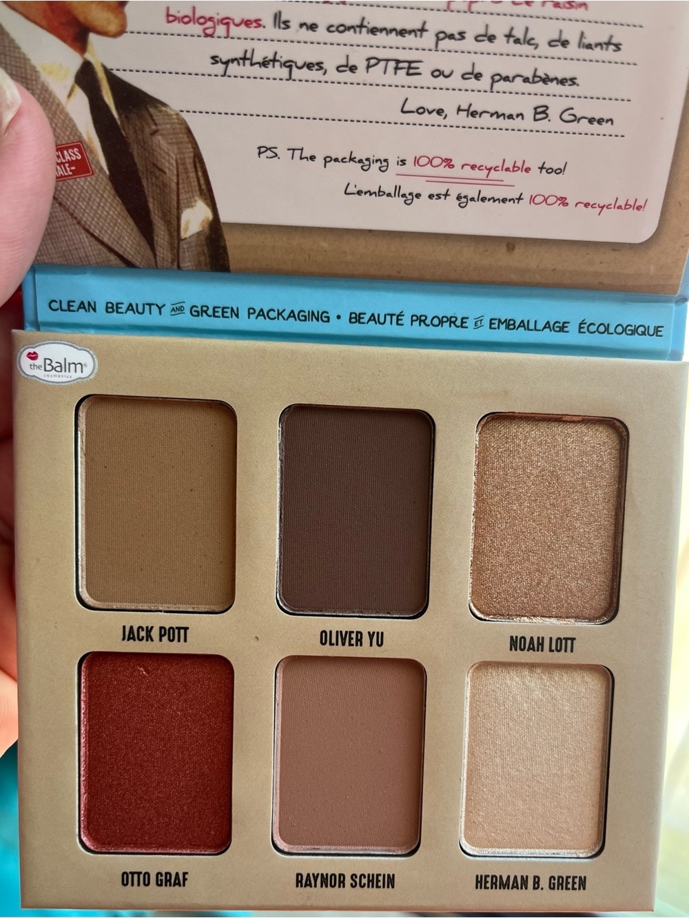 Brand New theBalm Six-Pan Eyeshadow Palette — Brown, Gold, Cream, Red